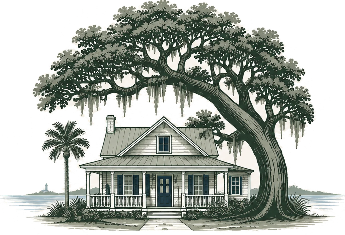 A cottage under a live oak on Amelia Island
